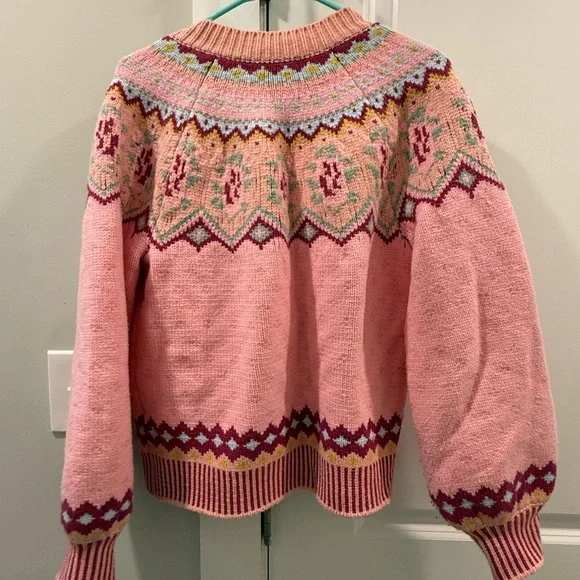 LoveShackFancy Honeypie Cardigan in Berry Smash - Picture 7 of 8